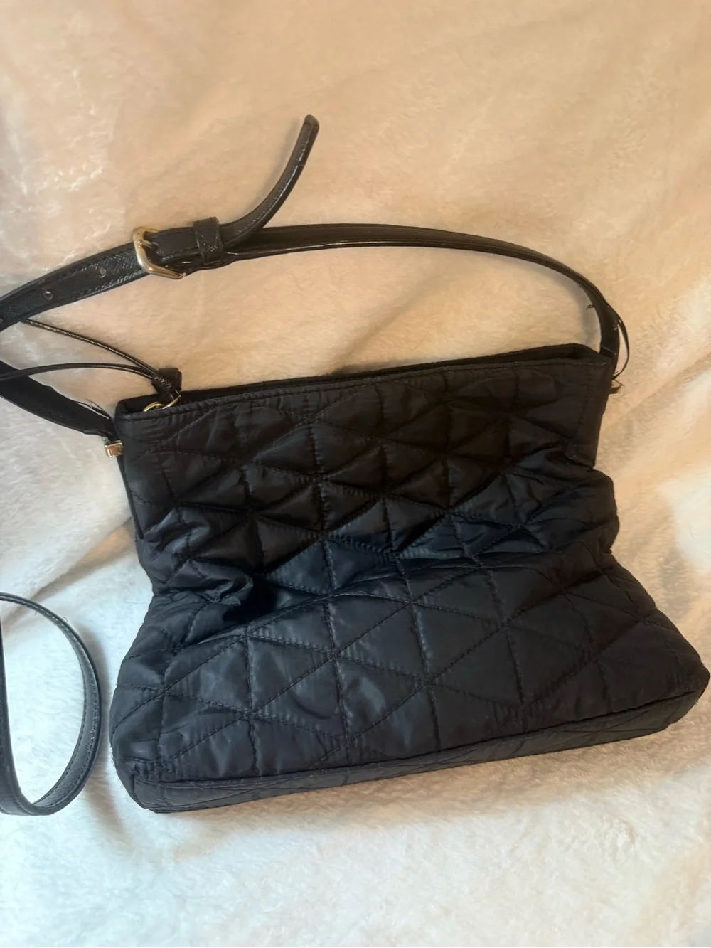 kate spade Black Quilted Crossbody with Gold Hardware
